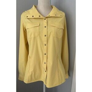 Duluth Trading Sol Survivor Shirt Women's Med Yellow UPF 50+ Vents Cinch Waist